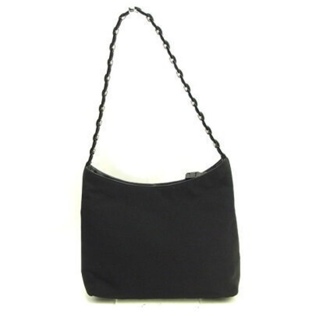 Salvatore Ferragamo Shoulder Bag Vara Chain Bag Black Canvas